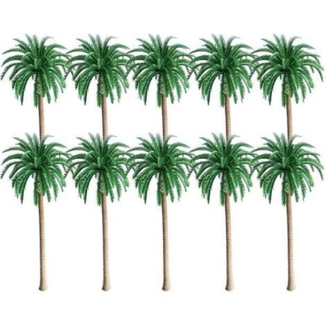 Palmier décoratif cocotier modèle paysage, arbre artificiel en plastique pour maquette, décoration terrarium et diorama. (1/5)