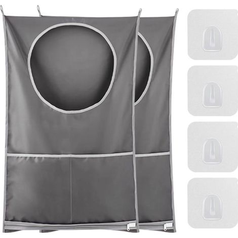 HOXILEELEO - 2Pcs Paniers à Linge Durables à Suspendre, Panier à Linge Grande Contenance Sac de Rangement pour Placard à Linge Suspendu (1/5)