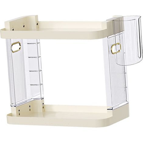 Étagère de rangement pour maquillage et parfums, élégante et facile à installer, idéale pour coiffeuse, comptoir ou salle de bain. 2 niveaux, 40 x 22 x 35 cm. (1/5)