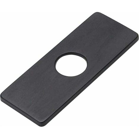 1PC noir Plaque de trou d'évier de cuisine pour robinet de salle de bain, lavabo, rosace de robinet en nickel brossé (1/4)