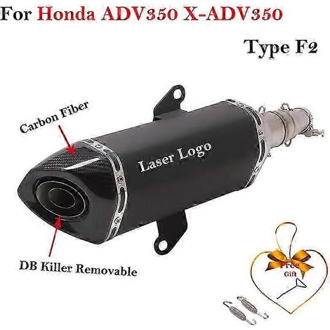 Sistema De Escape Para Motocicleta Honda Adv350 X-adv 350, Tubo De Enlace Medio Modificado, Silenciador De Fibra De Carbono De 51mm, Db Killer( Type F2) (1/5)