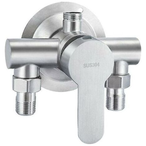 Robinet interrupteur de douche pour chauffe-eau, 1 pièce en acier inoxydable 304, pour eau chaude et froide, modèle triangle pour salle de bain (1/5)