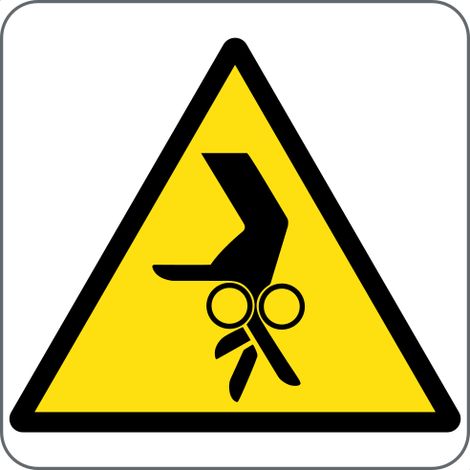 Panneau danger enchevêtrement des bras - Taille: 60x60mm - Materiel: PVC adhesive