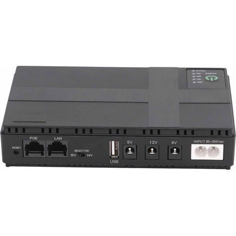 10400mAh Mini UPS Batterie de Secours, 5V 9V 12V 2A POE Alimentation Sans Interruption, Système D'ASI Compact de Base en Veille pour Caméra WiFi Routeur LED Lumière Modems (Prise (1/5)