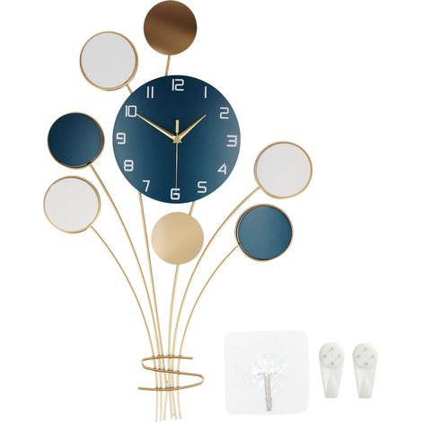 Horloge murale suspendue design, horloge en fer forgé pour salon, chambre à coucher, décoration intérieure (1/5)