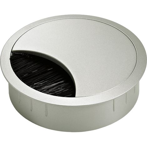 Kabeldurchlass mit Bürste, Ø 60 mm, Metall, Alu-Finish (1/3)