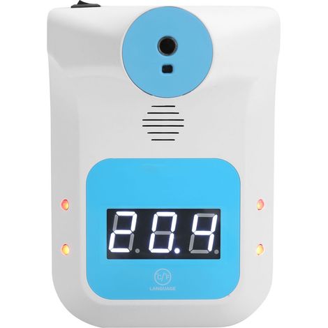 Thermomètre frontal infrarouge sans contact, numérique à écran LCD, fixation murale (1/5)