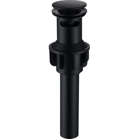Tapón de desagüe negro con rebosadero para fregadero, tapón de desagüe para grifo de fregadero, lavabo de baño, filtro de desagüe con filtro de pelo, filtro antiobstrucción, negro mate, SD30-BK