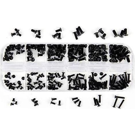 240 Pieces Universal Laptop Screws Kit M2 M3 M2.5 Black (1/4)
