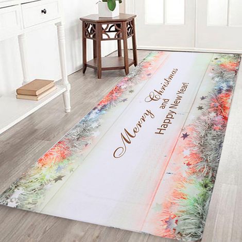 Tapis de sol antidérapant à motif de Noël, décoration de porte pour l'entrée, la cuisine et le salon. (1/5)