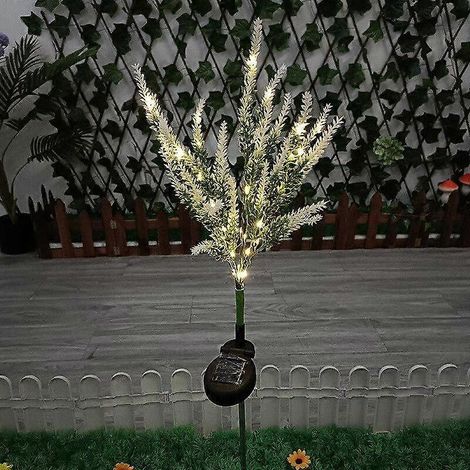 Lampes solaires lavande pour jardin extérieur, fausses fleurs, éclairage d'allée pour Noël, terrasse, cour, mariage, décoration de fêtesblanc (1/5)