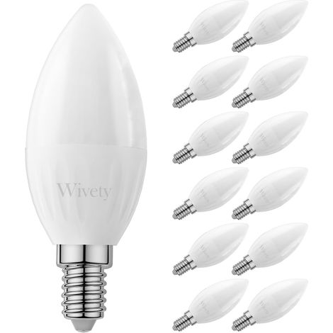 Ampoule LED E14 Blanc Froid 6000K 6W (Équivalent 60W), 600 Lumens, Non-Dimmable, pour Éclairage Intérieur et Domestique - Lot de 12 (1/5)