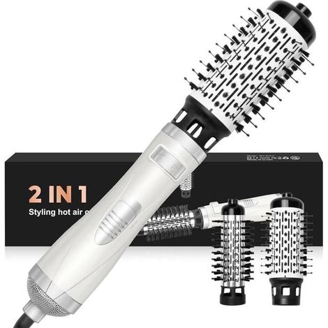 Brosse Soufflante Rotative - NOBRAND - 2 en 1 - 2 Températures - 2 Accessoires - 800W (1/5)