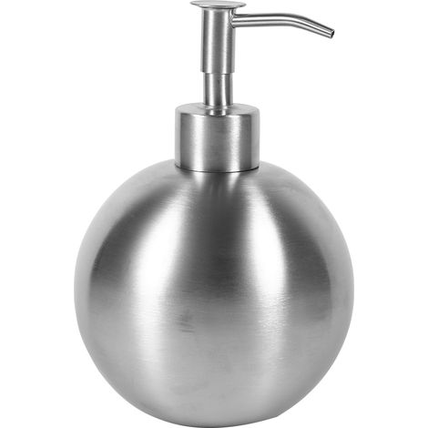 1 pc distributeur de savon pompe liquide bouteille forme boule en acier inoxydable 304 500ml salle de bain shampoing douche (1/5)