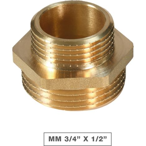 Contrarrosca reducida macho-macho 3/4"x1/2" - 10 u caja