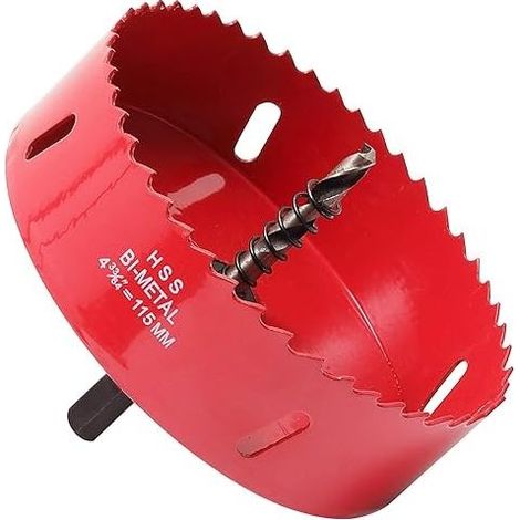 Scie cloche 115 mm – Acier rapide M42 HSS bimétallique – Foret de centrage pour perçage précis dans fer, bois, aluminium