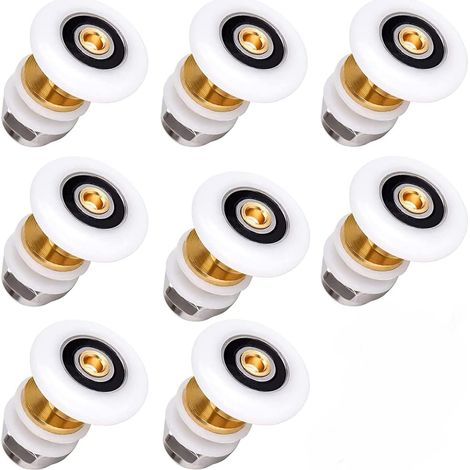 Duschkabinenrollen 23 mm Duschtürrollen Ersatzteile Duschkabinen Duschtür Schiebetür Ersatzrollen für Duschkabinentür 8er-Pack (23 mm) (1/5)