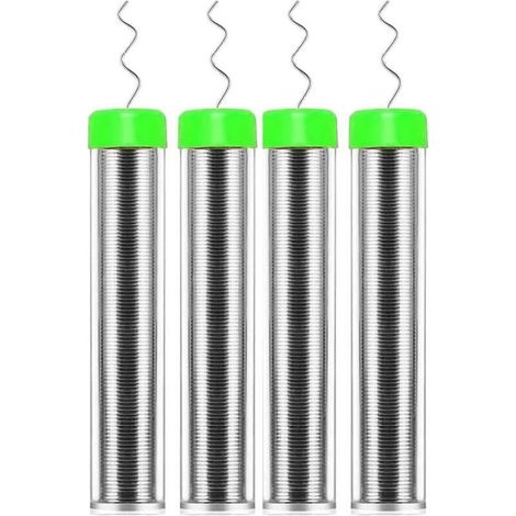 Lot de 4 bobines de soudure de 0,8 mm, noyau de colophane sans plomb, soudure, flux, soudure pour la réparation de composants de soudure électrique et le bricolage