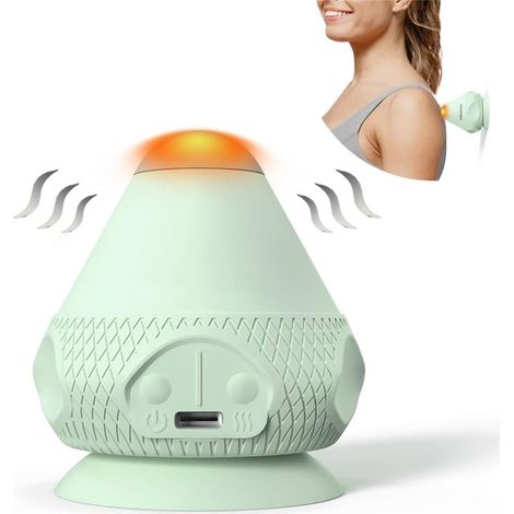 Appareil de massage vibrant pour points de pression, appareil de massage chauffant pour points de pression, balles de massage à ventouse pour soulager les douleurs musculaires et compresses chaudes po (1/5)