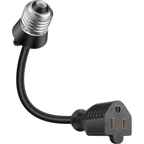 Adaptateur de douille à 3 broches, convertit les douilles E26/E27 en prises à 3 broches avec rallonge, convertisseur de douille flexible adapté à une utilisation intérieure. (1/5)