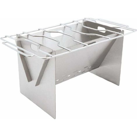 Outdoor Folding Stove Grill Camping Fire Pit Portable Folding Stainless Steel Cookware with Backpacking Grill Plate Mountaineering Camping Supplies (1/5)