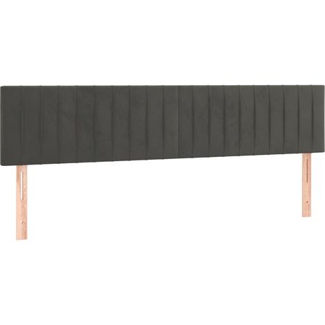 Testiera letto accessorio camera da letto mobili LED 200 x 5 x 78/88 cm tessuto in velluto grigio scuro TDL0201076