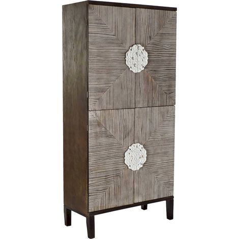 Armoire rustique épurée effet vieilli unique - Brun clair effet vieilli (1/5)