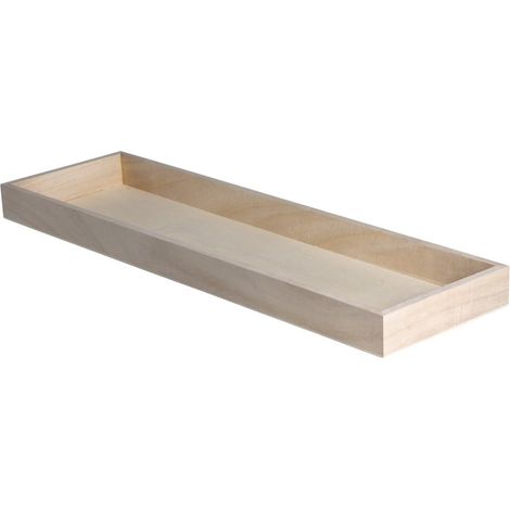 Tablett aus 100 % Holz, dekoratives Regal, 30 x 10 x 2,3 cm, beige