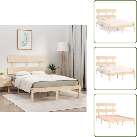 Madera maciza - vidaXL Estructura de cama de madera maciza 160x200 cm - Cama de pino