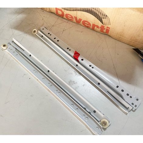 Caja 25 u.d de Guías metálicas para cajón de 40 cm blanco (1/3)