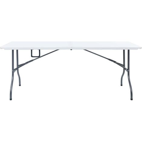 Table de jardin pliable Table d'appoint, Table de Balcon, Blanc 180x72x72 cm PEHD OIB6402E (1/5)