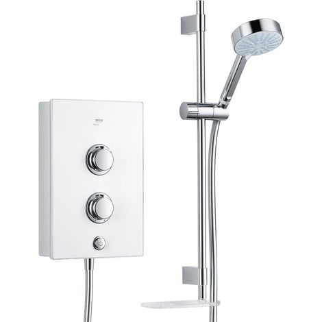 Mira Decor 8.5kW White Single Outlet Electric Shower Clearscale + 110mm Head (1/5)
