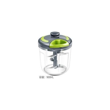 Hachoir manuel, mixeur plongeant d'une capacité de 900ML avec 5 lames en acier inoxydable, coupe-oignon multifonctionnel pour couper les tomates, l'ail, les oignons et les légumes (1/5)