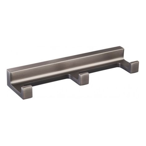 Patère triple NIL en laiton gris métal 16x4,2x2,1 cm (1/2)