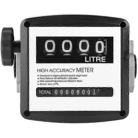 Jauge de carburant mécanique 2025, débitmètre de carburant mécanique à 4 chiffres, filetage interne de 25 mm (1 pouce), 5- (1/5)