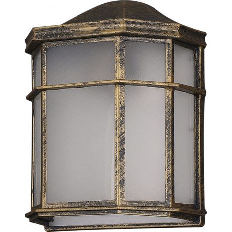 FAB 150061016  Aluminium Außenwandleuchte Bellatrix 1xe27 Schwarz / Gold 25x11x19,5 Cm Ip44