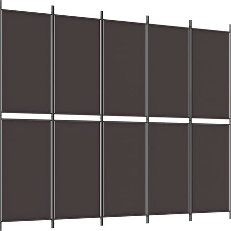 6-tlg. Paravent Braun 300x220 cm Stoff vidaXL
