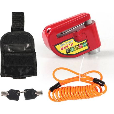 YMYNY Antivol Moto Bloque Disque Moto avec Alarme,110dB Bloc Disque Moto pour Motos, Vélos et Scooters (Deluxe Pack Red)