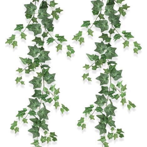 2 Pieces Artificial Ivy Garland Fake Ivy Artificial Foliage Artificial Climbing Plants Indoor Outdoor Fake Vine Decoration for Bedroom Garden Office Party Wedding (1/4)