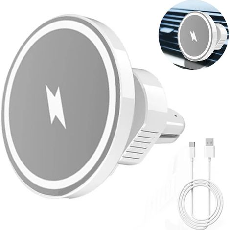 Cargador inalámbrico para coche compatible con MagSafe, soporte de teléfono de coche con carga inalámbrica magnética certificado Qi (1/5)