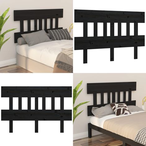 Cabecero de cama madera maciza de pino negro 183,5x3x81 cm - Madera de pino - Diseño rústico