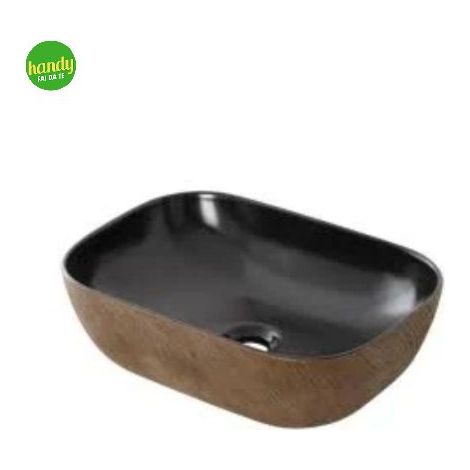 Lavabo da appoggio 45cm in ceramica nero matto Feridras (1/3)