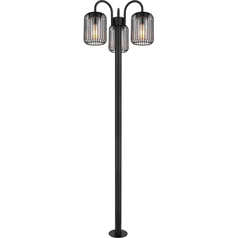 Globo - lámpara de pie - Adelheid - negro - metal - Ø 49cm - E27