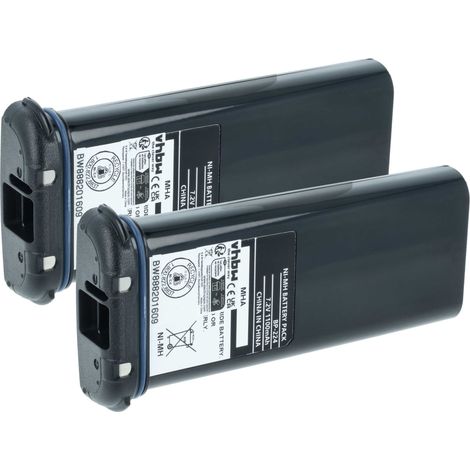 vhbw 2x Akku Ersatz für Icom BP-224, BP-224H für Funkgerät, Walkie Talkie (1100 mAh, 7,2 V, NiMH)