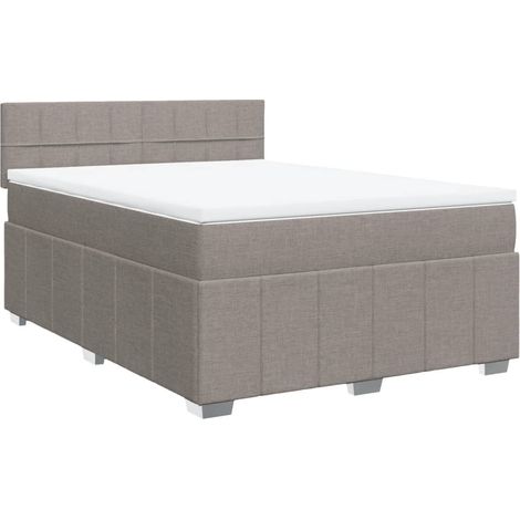 Maison Exclusive - Giroletto a Molle con Materasso Tortora 140x190 cm in Tessuto