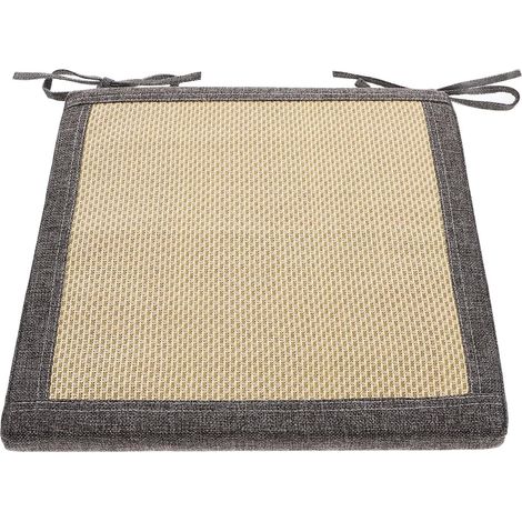 Coussin de chaise salle à manger épais et rehausseur en rotin lin