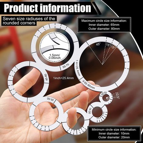 Règles de Coupe de Cuir Inoxydable, Outils de Projections avec Découpage Circulaire pour Artisanat (1/5)