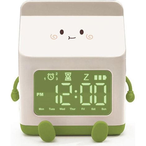 Réveil pour Filles "Bouteille de Lait" - Réveil d'Entraînement au Sommeil pour Tout-petits - avec Snooze - pour École, Maison, Bureau