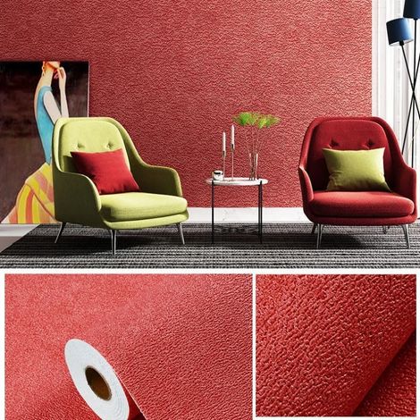 (Rouge, 280 cm x 50 cm) Papier peint/sticker mural 3D en mousse PVC autocollant, couleur unie, épais et imperméable, décoration intérieure (1/5)