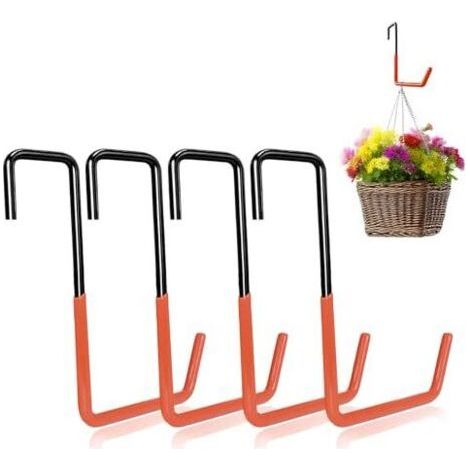 grands crochets en S, crochets de garage, supports à vélos (sans perçage), crochets métalliques robustes pour suspendre aux poutres du plafond, pour suspendre vélos, outils de jardin, (1/5)